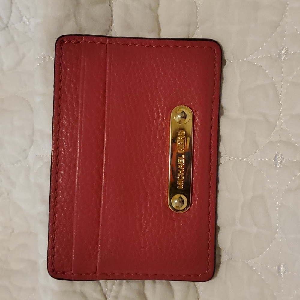 Michael Kors jet set pink  genuine leathercard holder